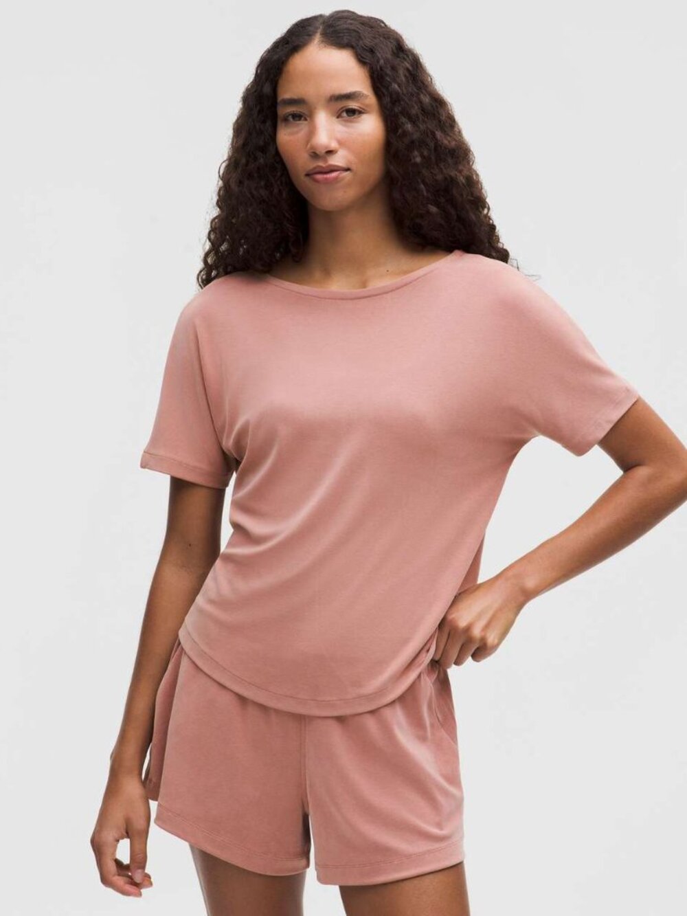 Lululemon Women's Drapey Softstreme Boatneck Short-Sleeve Shirt - Red Clay